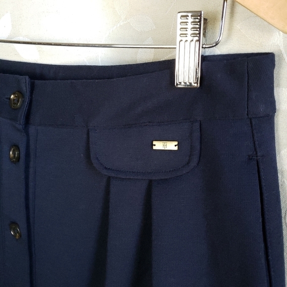 Tommy Hilfiger Retro Sailor Button Front Knit Skirt With Pockets Navy Medium - Picture 4 of 13